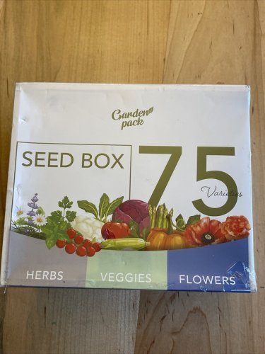 75 seeds garden pack, grow your own varieties seed box over 40,000 new & sealed