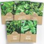 seeds 5 2025 organic herb variety pack - individual packs season basil, oreg