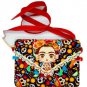Frida doll red crossbody bag floral design Mexico new HH