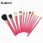 12Pcs Pro Cosmetic Makeup Brushes Set Foundation Brushes Tool Kit Rosered