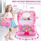 Kids Makeup Box Kit Girl Make Up Remover Washable Non Toxic Blush Lip Gloss
