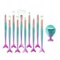 11Pcs Mermaid Makeup Brush Set Powder Foundation Eyeshadow Cosmetic Brushes