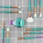 11Pcs Mermaid Makeup Brush Set Powder Foundation Eyeshadow Cosmetic Brushes