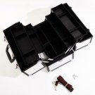 3 Tiers Fold Makeup Train Case Cosmetic Organizer Nail Tool Storage Box Aluminum