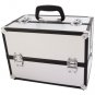 3 Tiers Fold Makeup Train Case Cosmetic Organizer Nail Tool Storage Box Aluminum