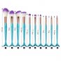 10pcs Mermaid Makeup Brush Set Colorful Cosmetics Kabuki Foundation Blending