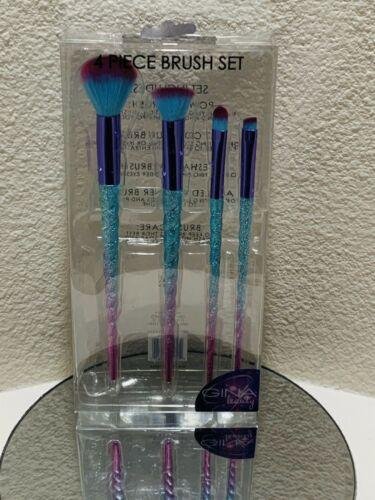 Makeup brush Set,Unicorn Handle Makeup Brush Set, Purple Homb Flat Contour NIB