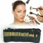 32pcs Professional Soft Cosmetic Eyebrow Shadow Makeup Brushes Tool Set Kit Bag