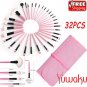 32Pcs Pink Cosmetic Eyebrow Shadow Makeup Brush Tool Set Woman Hot Gift New