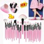 32Pcs Pink Cosmetic Eyebrow Shadow Makeup Brush Tool Set Woman Hot Gift New