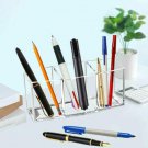 Makeup Brush Holder Organizer Clear 3 Slot Acrylic Cosmetic Brushes Storage Case