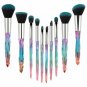 10Pcs Crystal Makeup Brushes Set Cosmetic Kabuki Powder Foundation Blush Tool