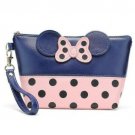 Travel Cosmetic Bag Cartoon Bow Makeup Case Women Zipper Hand Holding Make Up