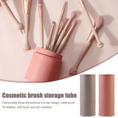PU Leather Waterproof Makeup Brush Storage Case 3D Circular Pen Holder Box S1