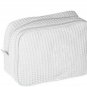 Personalized Monogrammed Lg Waffle Weave Cosmetic Bag-White
