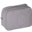 Personalized Monogrammed Lg Waffle Weave Cosmetic Bag-Gray