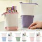 Folded Standing Pencil Case Box Flexible Telescopic Bag Stationery Storage Pouch
