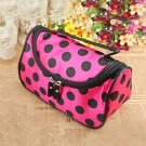 Polka Dot Women Fashion Double Zipper Cosmetic Bag Waterproof Travel Storage