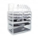 Transparent Plastic Cosmetics Storage Rack With 6 Small & 2 Large Drawers JD