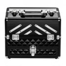 Fashion Makeup Case Cosmetic Jewelry Organizer Storage Lockable Tiered 3 layer