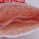 Vintage 1980's Quilted Fabric Cosmetic Travel Pouch Set of 3 Red Elephant Design