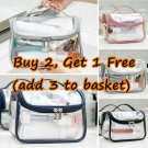 Women Makeup Cosmetic Bags PVC Clear Transparent Portable Organizer Pouch Bag US