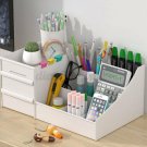 2 Drawers Makeup Organizer Desktop Jewelry Brushes Cosmetic Storage Display Box