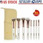 8PCS Professional Foundation Eye Shadow Eyebrow Blush Makeup Brushes Set+Bag US
