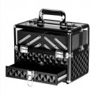 Professional Makeup Train Case Bag Jewelry Organizer Storage Interlayer Lockable