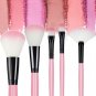 12Pcs Makeup Brush Tool Cosmetic Eyebrow Face Lip Pencil Brush & Kabuki Pink Bag