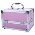 Makeup Train Case Jewelry Box Cosmetic Organizer with Mirror 9"x6"x6" Aluminum