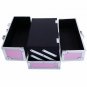 Makeup Train Case Jewelry Box Cosmetic Organizer with Mirror 9"x6"x6" Aluminum