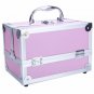 Makeup Train Case Jewelry Box Cosmetic Organizer with Mirror 9"x6"x6" Aluminum