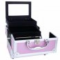 Makeup Train Case Jewelry Box Cosmetic Organizer with Mirror 9"x6"x6" Aluminum