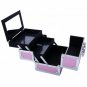 Makeup Train Case Jewelry Box Cosmetic Organizer with Mirror 9"x6"x6" Aluminum