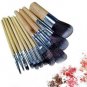 11Pcs Bamboo Makeup Brushes Set Cosmetics Face Foundation Brush Powder Tools USA