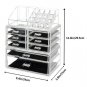 Lipstick Holder Display Clear Brush Organizer Makeup Box Storage Rack 8 Drawer