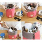 Portable 3-in-1 Cosmetic and Toiletry Travel Organizer Bucket Makeup Storage Bag