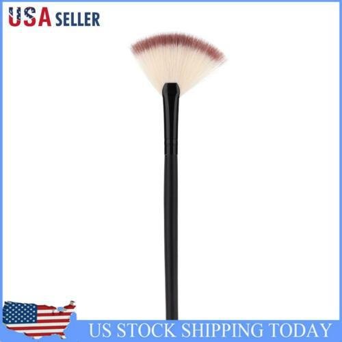 Fan Shape Face Makeup Brush Foundation Base Cheek Blush Powder Pen (Brown)