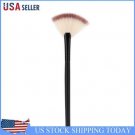 Fan Shape Face Makeup Brush Foundation Base Cheek Blush Powder Pen (Brown)
