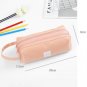 Large Capacity Double Zip Fabric Pencil Case Back To School College Make Up Bag`