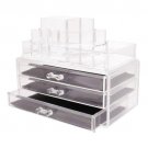 Large 4 Tier Cosmetic Makeup Case Organiser 3 Drawer Jewelry Storage Box Case US