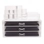 Large 4 Tier Cosmetic Makeup Case Organiser 3 Drawer Jewelry Storage Box Case US