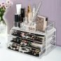 Large 4 Tier Cosmetic Makeup Case Organiser 3 Drawer Jewelry Storage Box Case US