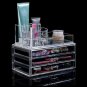 Large 4 Tier Cosmetic Makeup Case Organiser 3 Drawer Jewelry Storage Box Case US