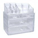 4Drawer Clear Jewelry Cosmetic Organizer Makeup Case Storage Holder Box BEST New