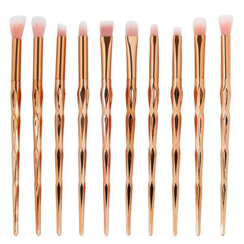 New 10Pc Makeup Brushes Set Mermaid Foundation Eyeshadow Contour Eye Lip Brush