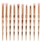 New 10Pc Makeup Brushes Set Mermaid Foundation Eyeshadow Contour Eye Lip Brush