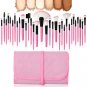 32Pcs Makeup Brushes Beauty Eyebrow Shadow Pencil Brush Plus Pink Kbauki Bag New