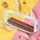 2x Transparent Pen Zipper Bag Clear Pencil Case PVC Makeup Pouch Travel Bag US